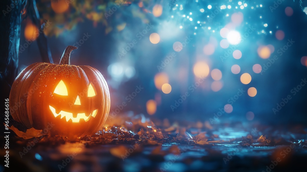 Pumpkin with a face, Halloween background Pumpkin with a face, Halloween background