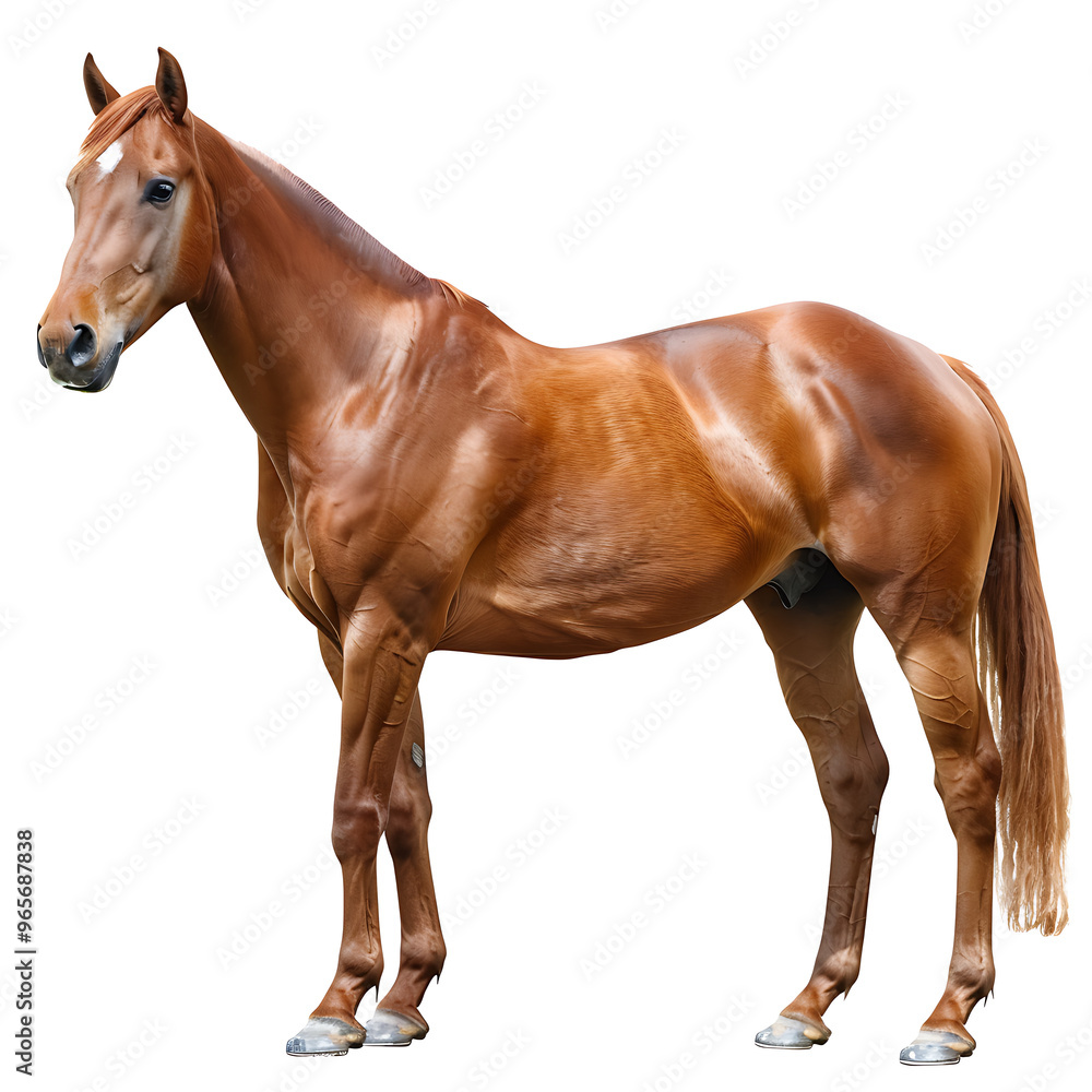 Obraz premium brown horse isolated on white, horse isolated on white background, Horse stallion mammal animal, Horse isolated on a white background as transparent 