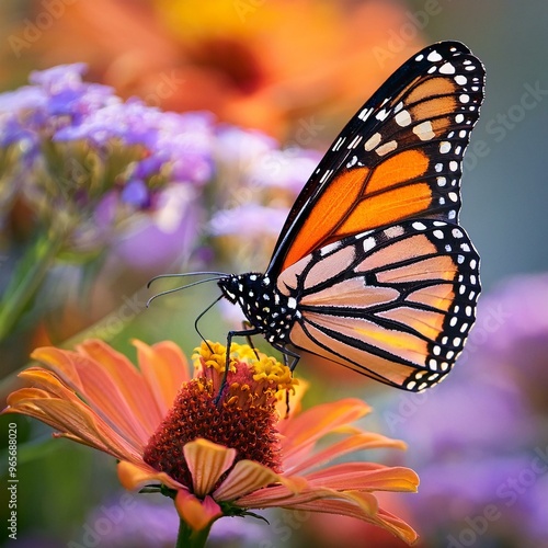 Monarch Butterfly: Nature's Living Jewel on a Blooming Flower"