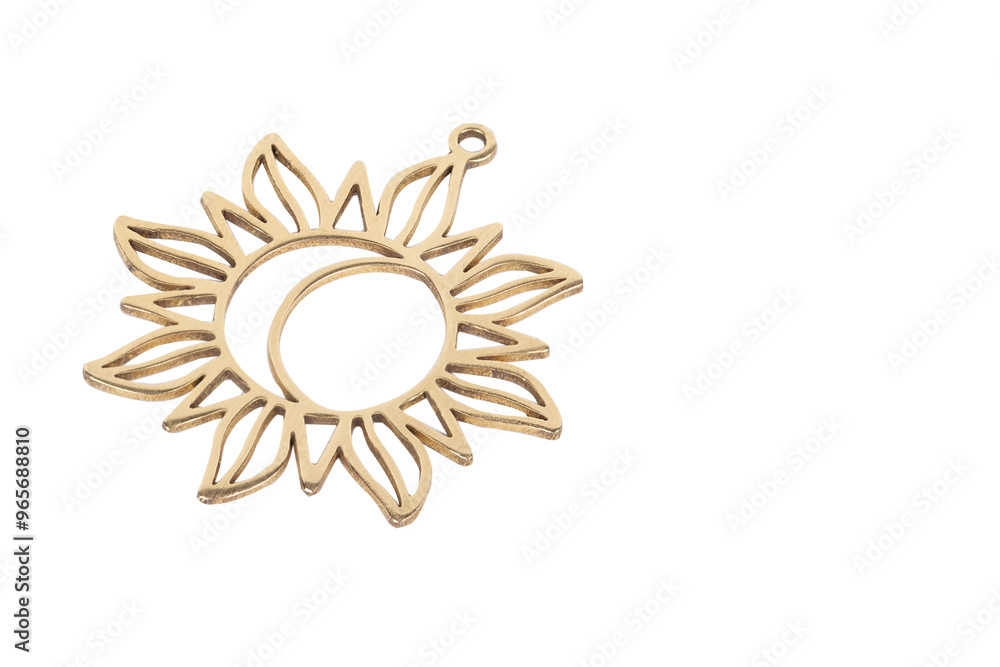 Laser Cut Sunflower Shaped Metal Ornament - Minimalist Sun and Moon Design for DIY Craft Projects, Home Decor, and Jewelry Making Laser Cut Sunflower Shaped Metal Ornament - Minimalist Sun and Moon Design for DIY Craft Projects, Home Decor, and Jewelry Making