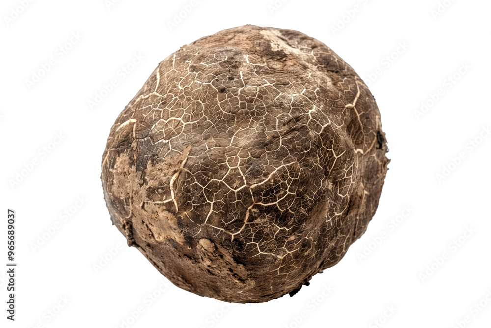 Closeup of winter truffle cut in half, showcasing its detailed texture and pattern, isolated on a white background. Concept of gourmet food Closeup of winter truffle cut in half, showcasing its detailed texture and pattern, isolated on a white background. Concept of gourmet food