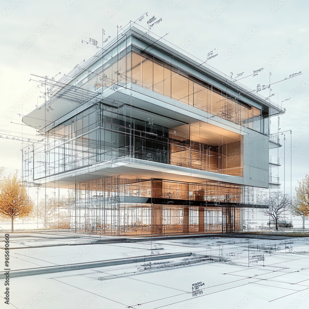 Architectural blueprint of a commercial property highlighting structural foundation picture Architectural blueprint of a commercial property highlighting structural foundation picture