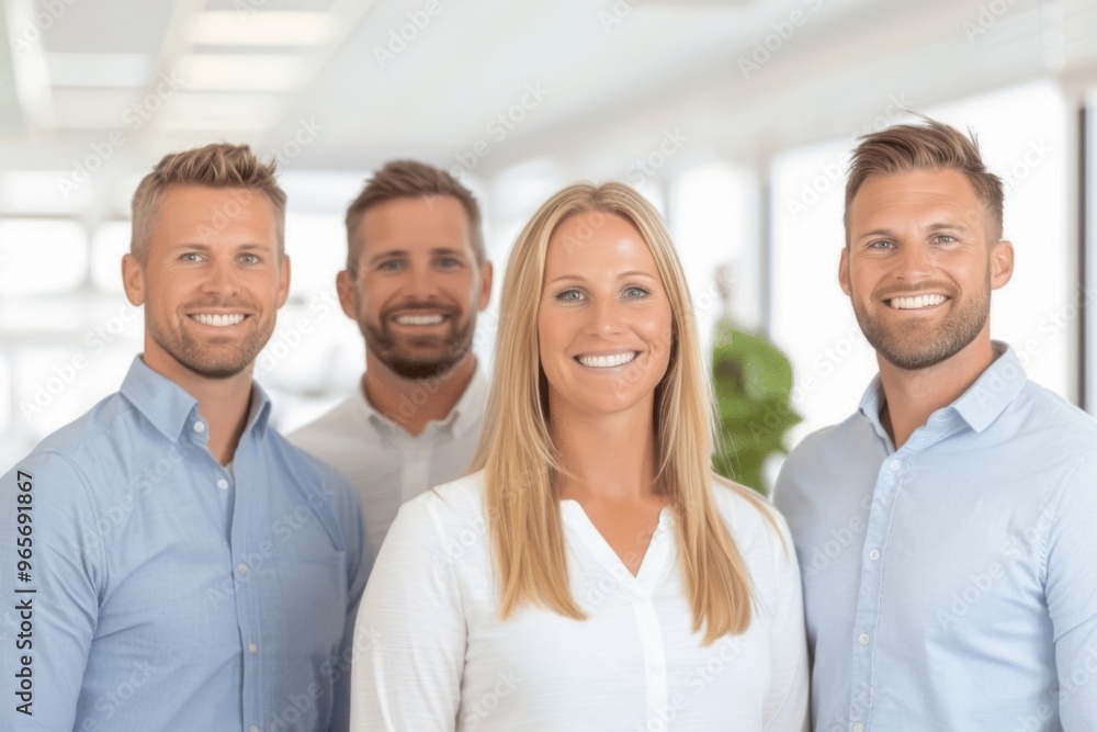 Smiling Professional Team in a Bright Office Environment Smiling Professional Team in a Bright Office Environment