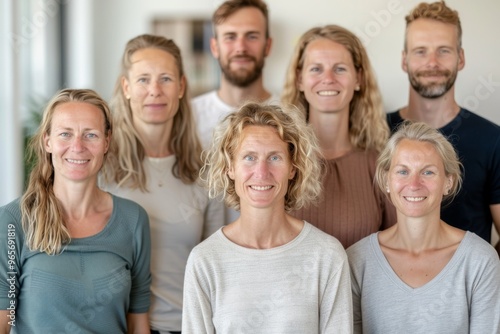 Team of Diverse Smiling Professionals in Casual Office Attire