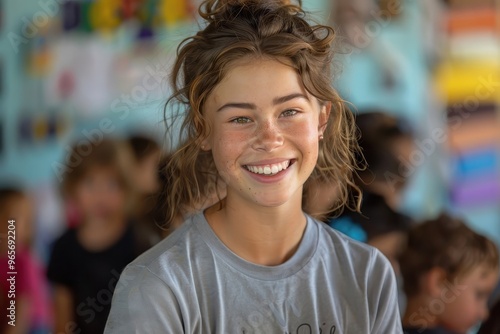 Wallpaper Mural Student volunteering at a community center. Torontodigital.ca