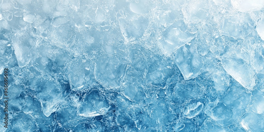 Obraz premium Close-up of ice texture in varying shades of blue, perfect for backgrounds or topics related to cold, winter, and refreshments.