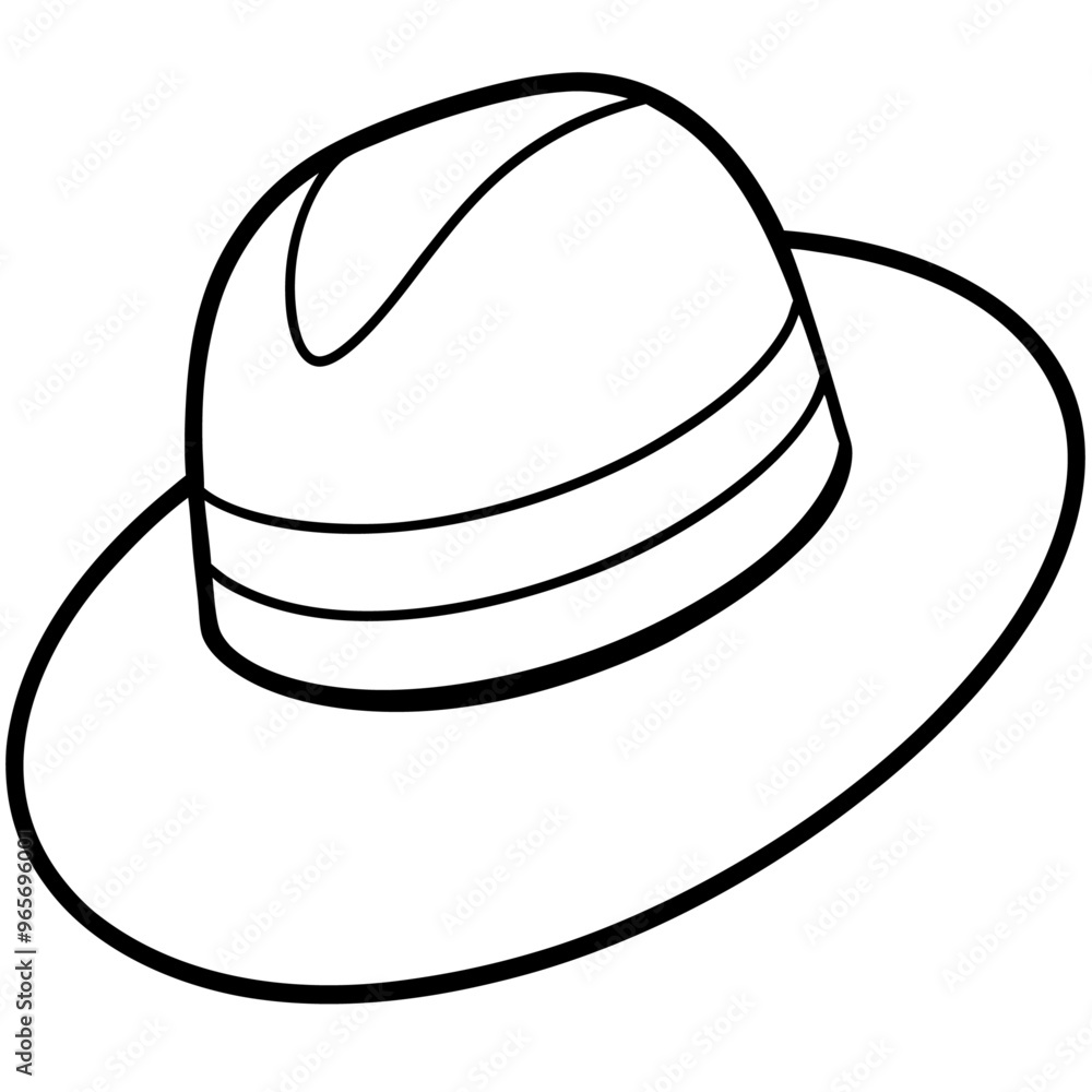 hat outline coloring book page line art illustration digital drawing hat outline coloring book page line art illustration digital drawing