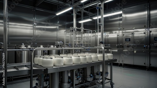 Automated yogurt production line showcasing high-tech food manufacturing