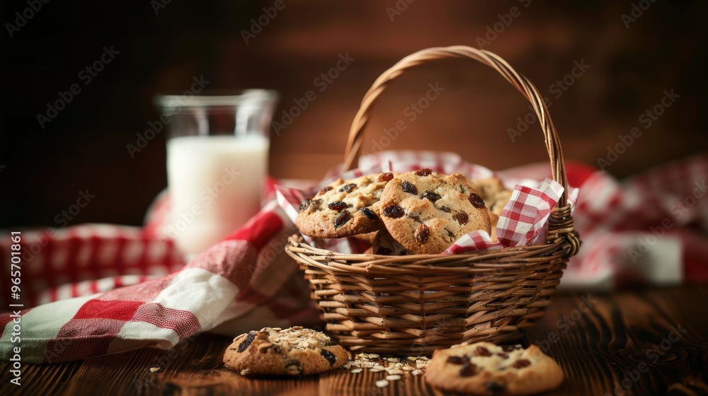 Homemade raisin cookies closeup view Homemade raisin cookies closeup view