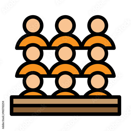 Spectators Vector Filled Icon Design