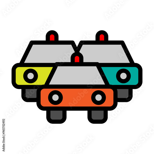 Police Escort Vector Filled Icon Design