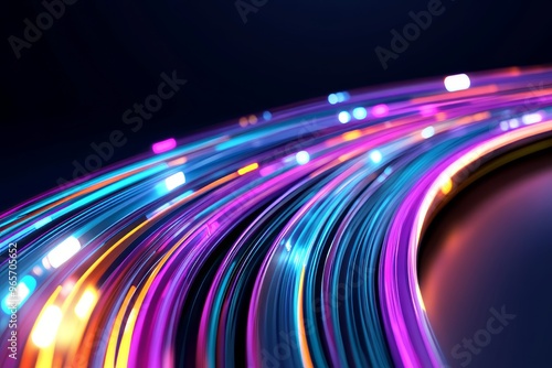 Digital Data Wave Flowing Across Cyberspace