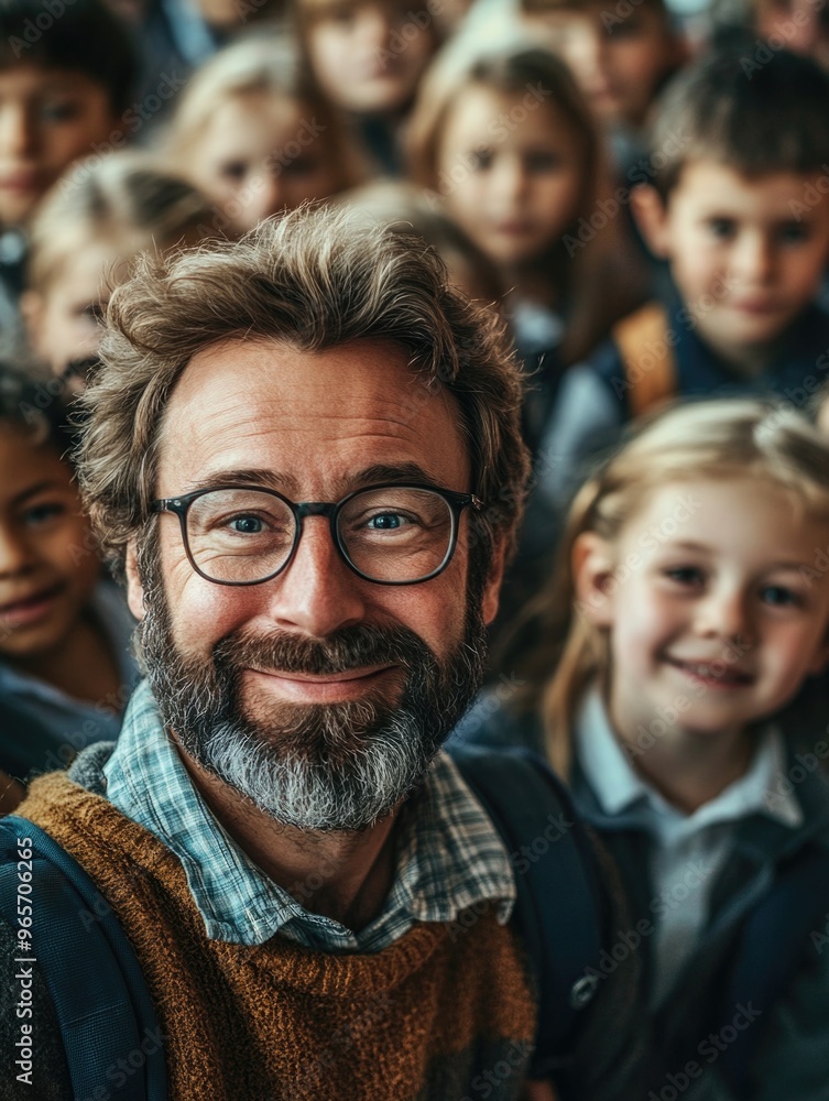 Happy Teacher with Students Happy Teacher with Students