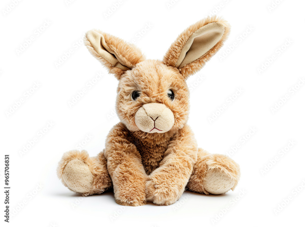 Obraz premium Soft toy cute bunny on white background