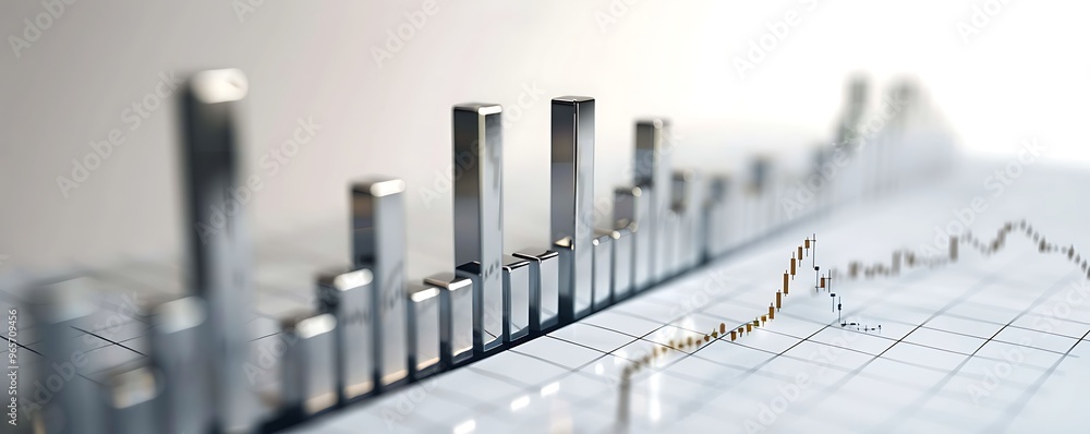 A detailed bar graph displaying a pronounced spike in stock values, set against a clear white backdrop. The significant upward trend indicates a sharp market performance boost. A detailed bar graph displaying a pronounced spike in stock values, set against a clear white backdrop. The significant upward trend indicates a sharp market performance boost.