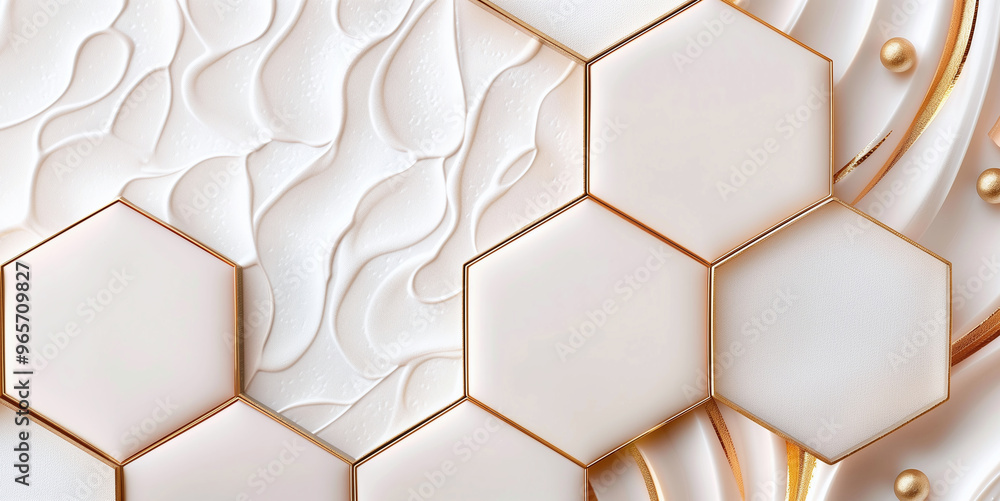 Flatlay Hexagon Podium Suitable for Cream Cosmetic Products Display Flatlay Hexagon Podium Suitable for Cream Cosmetic Products Display