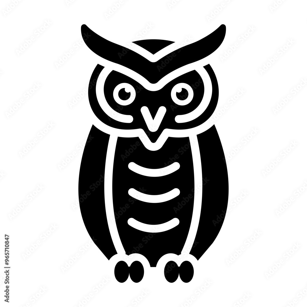 Naklejka premium A filled style icon of owl 