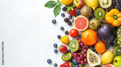 The visual appeal of a fruit lying on a clean and pure white background. This fruit exhibits its natural color and unique texture. The fruit and white background make the fruit stand out. photo