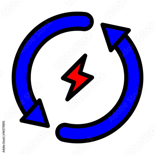 Renewed Energy Vector Filled Icon Design