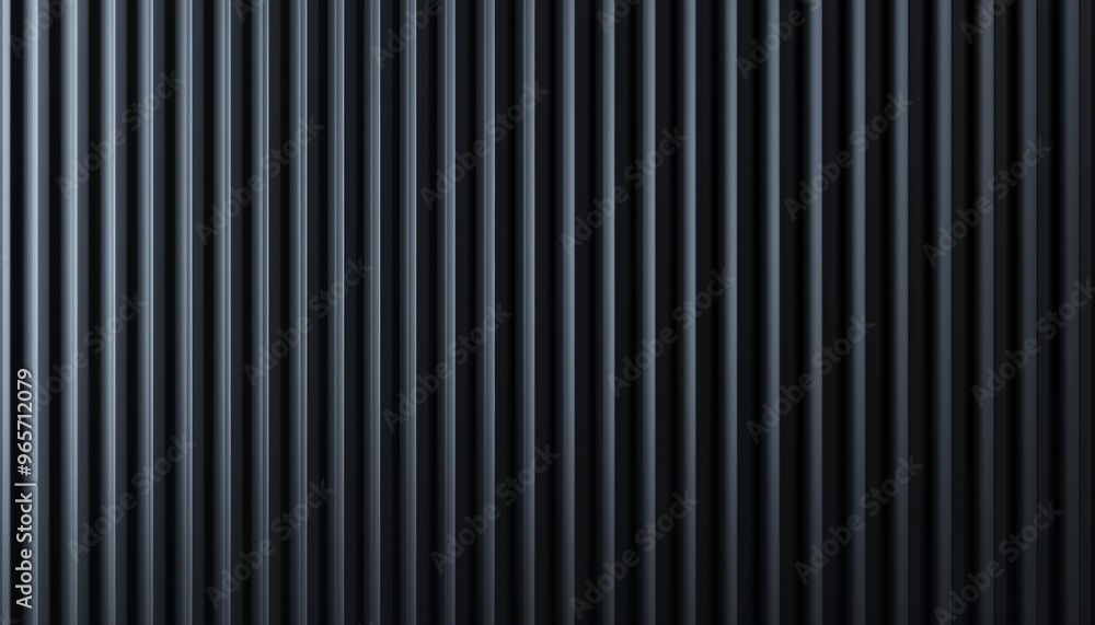 Dark ribbed surface with deep vertical lines, minimalistic and industrial, perfect for modern architecture, technology, and design concepts Dark ribbed surface with deep vertical lines, minimalistic and industrial, perfect for modern architecture, technology, and design concepts