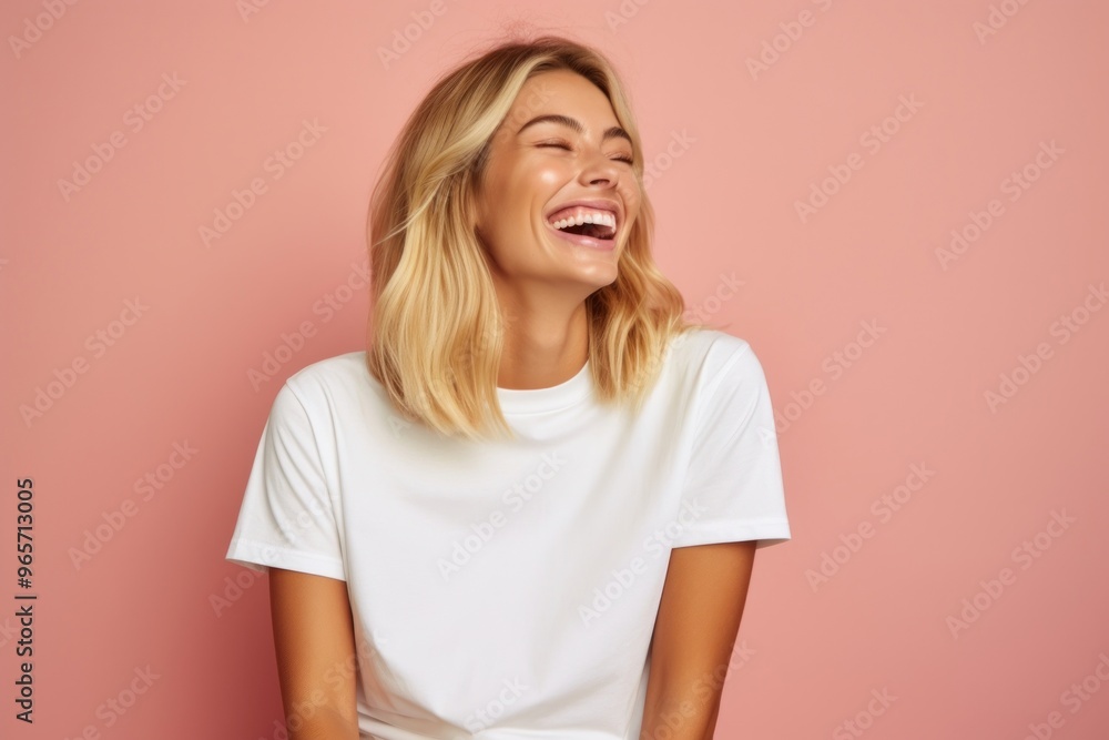 A woman talking to someone laughing t-shirt adult. A woman talking to someone laughing t-shirt adult.