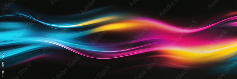 Abstract Blurred Wave with Intense Grain and Noise on Black Background, Featuring Retro Wave Aesthetics and Stippled Light Effects for a Highly Textured and Distorted Background Design Abstract Blurred Wave with Intense Grain and Noise on Black Background, Featuring Retro Wave Aesthetics and Stippled Light Effects for a Highly Textured and Distorted Background Design