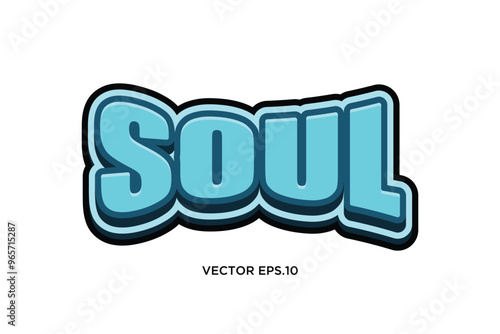 3d text effect design with the word "soul"