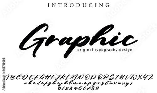 Graphic Font Stylish brush painted an uppercase vector letters, alphabet, typeface