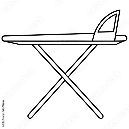 ironing board outline coloring book page line art illustration digital drawing