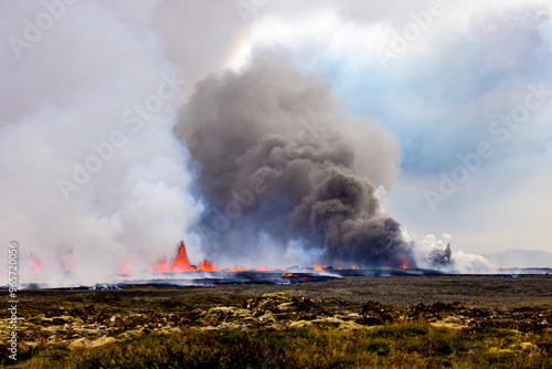 August 22 2024 eruption on the Reykjanes peninsula in Iceland photo