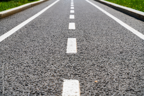 Wallpaper Mural white lines on the asphalt close-up, road markings breaking line Torontodigital.ca
