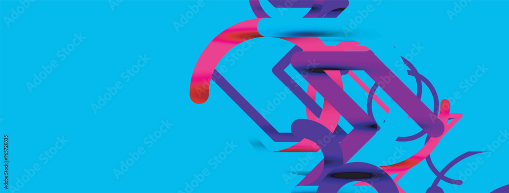 Obraz premium Linear design colorful circles and lines