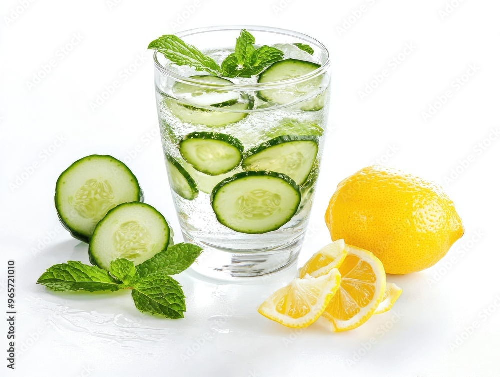 Refreshing summer detox water infused with cucumber, lemon and mint Refreshing summer detox water infused with cucumber, lemon and mint