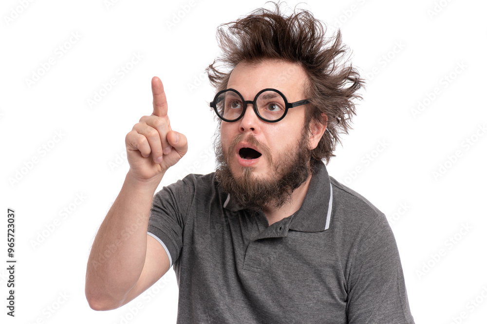 Crazy bearded man emotions and signs Crazy bearded man emotions and signs