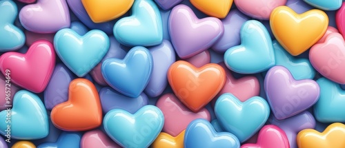 A vibrant collection of colorful hearts in various shades, perfect for conveying love, joy, and affection in any design.