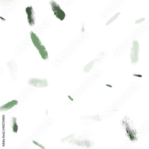 Isolated colourful abstract brushstroke stains in green tones
