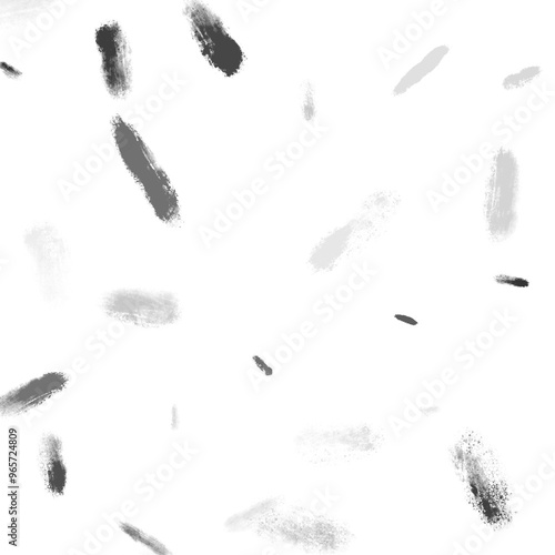 Isolated monochrome abstract brushstroke stains
