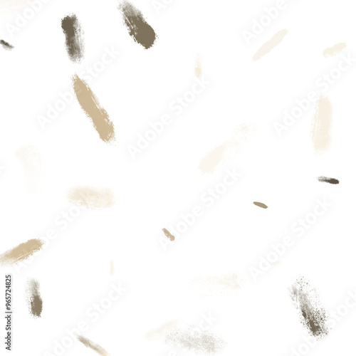 Isolated colourful abstract brushstroke stains in neutral tones