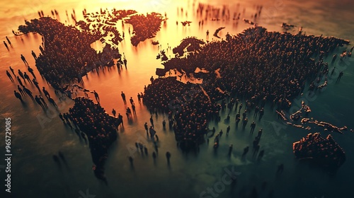 Global Population Explosion and the Pressing Challenges of Overpopulation, Climate Change, and Resource Depletion: A 3D Visualization of Humanity's Impact on the Planet