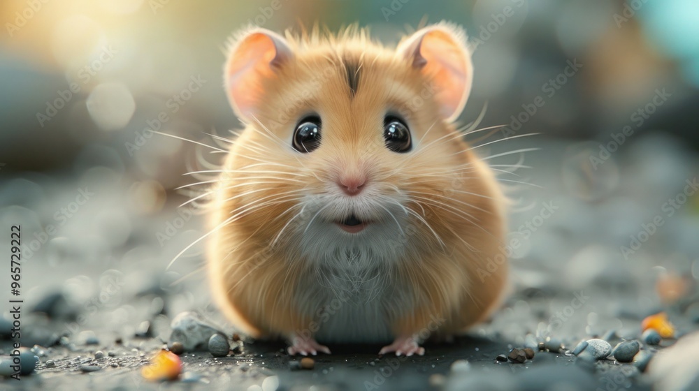 Adorable Cartoon Hamster with Space for Text Adorable Cartoon Hamster with Space for Text