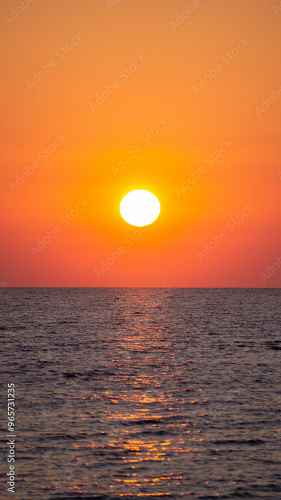 Shiny sun rising from the water at the Black Sea Shiny sun rising from the water at the Black Sea