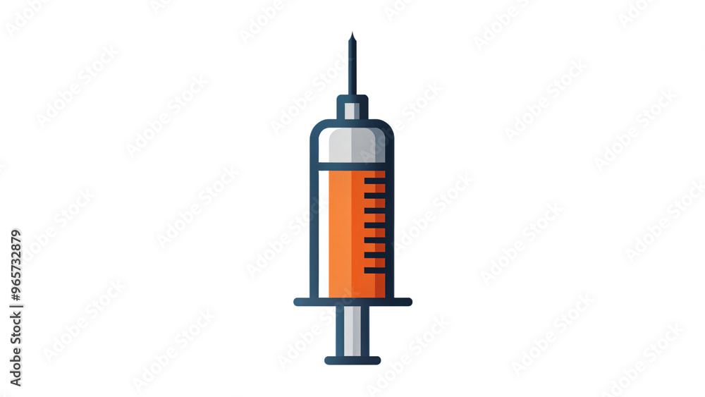 Isolated syringe with needle, used for injecting medicine, on a white background Isolated syringe with needle, used for injecting medicine, on a white background