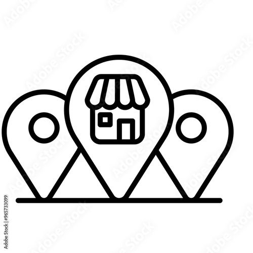 Branch Location icon, bussines franchise