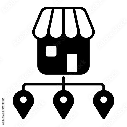 Branch Location icon, bussines franchise