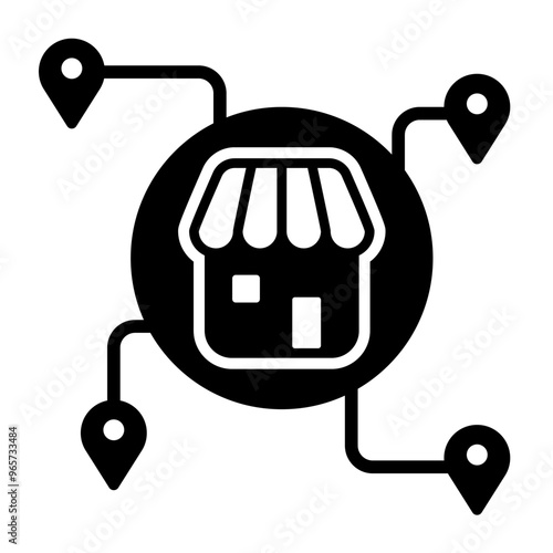 Branch Location icon, bussines franchise