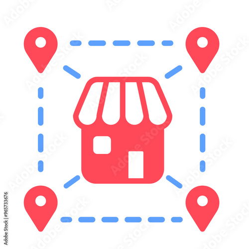 Branch Location icon, bussines franchise