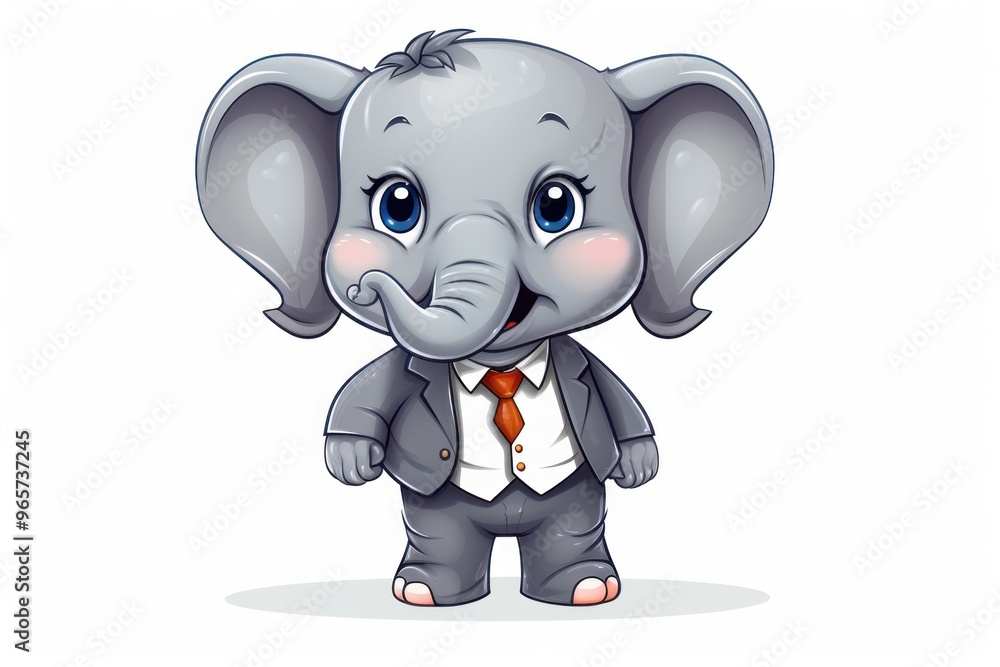 Elephant character office uniform cartoon animal mammal. Elephant character office uniform cartoon animal mammal.