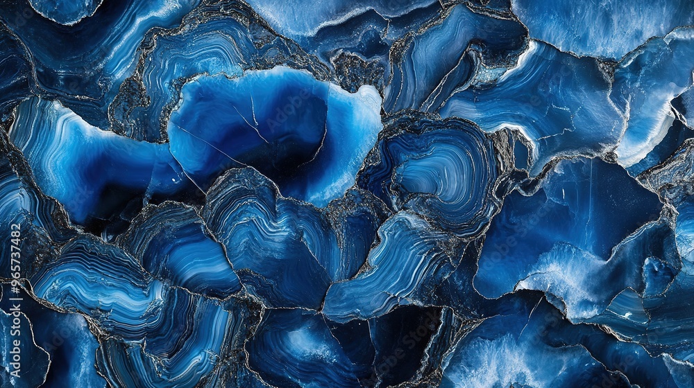 Obraz premium Stunning Abstract Glass Pattern with Indigo Marble Texture. Modern Art and Design Elements in a Unique Visual Representation.