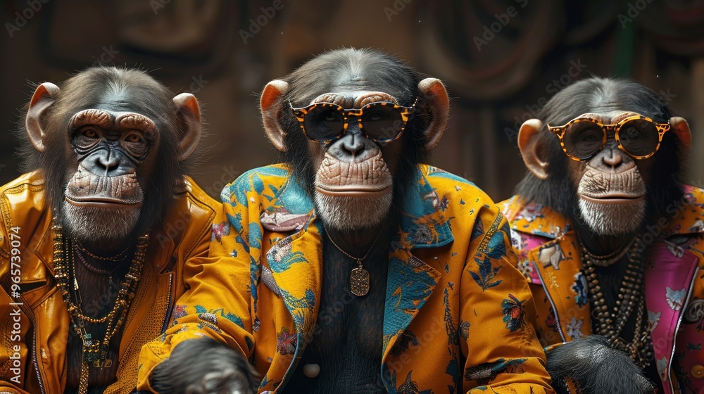 Fashionable Chimpanzee Gang: A Creative Animal Concept for Commercial and Editorial Advertisements Fashionable Chimpanzee Gang: A Creative Animal Concept for Commercial and Editorial Advertisements