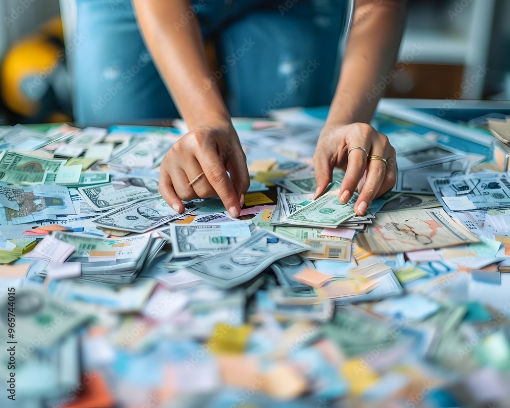 A vision board showcasing financial goals and quotes  emphasizing the motivational aspect of strategic financial planning